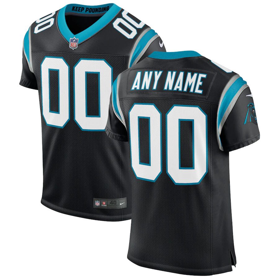 Men Carolina Panthers Nike Black Classic Custom Elite NFL Jersey->->Custom Jersey
